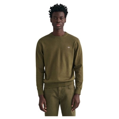 блуза,мъжки,пуловери,gant,classic,cotton,crew,neck,sweater,brown