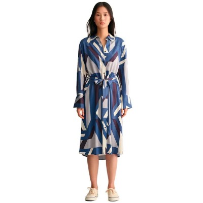рокля,дамски,поли,и,рокли,gant,letters,print,long,sleeve,dress,dusty,blue,sea,(multicolor)