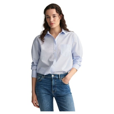 риза,с,дълъг,ръкав,дамски,блузи,дамски,ризи,gant,relaxed,fit,poplin,long,sleeve,shirt,blue