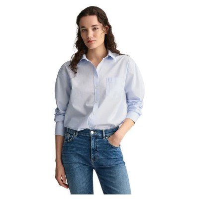 риза,с,дълъг,ръкав,дамски,ризи,gant,relaxed,fit,poplin,long,sleeve,shirt,blue,(light,blue)