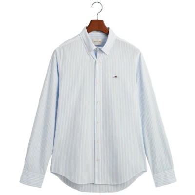 риза,с,дълъг,ръкав,мъжки,ризи,gant,slim,fit,striped,poplin,long,sleeve,shirt,white,(light,blue)