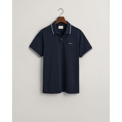 мъжки,блузи,с,яка,gant,tipped,piqué,short,sleeve,polo,blue