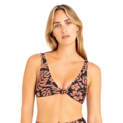 дамски,бански,костюми,hurley,bayside,knot,bikini,top,black,(orange)
