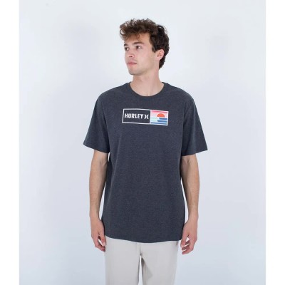 тениска,мъжки,тениски,hurley,everyday,box,waves,short,sleeve,t,shirt,black,heather,(grey)