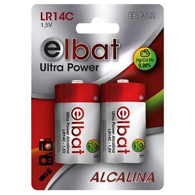 батерии,elbat,lr14c,alkaline,battery,2,units,multicolor