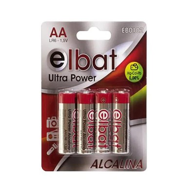 батерии,elbat,lr6,aa,alkaline,battery,4,units,clear,(multicolor)