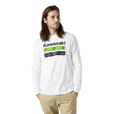 тениска,мъжки,тениски,fox,racing,kawasaki,stripes,premium,long,sleeve,t,shirt,white,(optic,white)