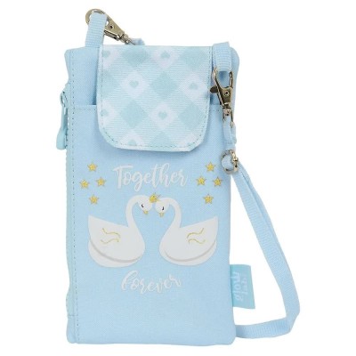 други,аксесоари,safta,glowlab,swans,phone,case,blue,(multicolor)