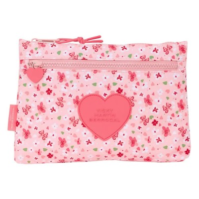 канцеларски,принадлежности,safta,great,with,2,zippers,vmb,in,bloom,pencil,case,pink,(multicolor)