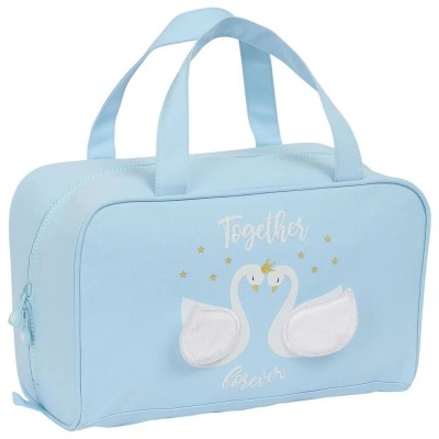 несесер,тоалетни,принадлежности,safta,recycling,glowlab,swans,wash,bag,multicolor,(blue)