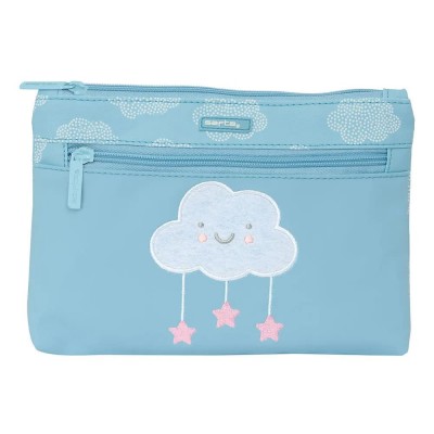 канцеларски,принадлежности,safta,with,two,big,cremalleras,easy,to,clean,preschool,cloud,pencil,case,blue,(multicolor)