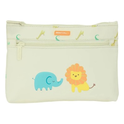 канцеларски,принадлежности,safta,with,two,big,cremalleras,easy,to,clean,preschool,selva,pencil,case,yellow,(multicolor)