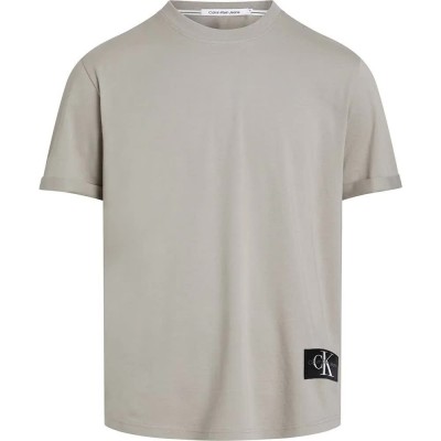 тениска,мъжки,тениски,calvin,klein,jeans,badge,short,sleeve,t,shirt,elephant,skin,(beige)