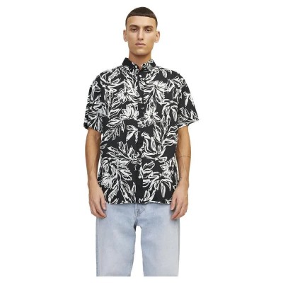 риза,с,къс,ръкав,мъжки,ризи,jack,&,jones,lafayette,aop,short,sleeve,shirt,multicolor,(black)