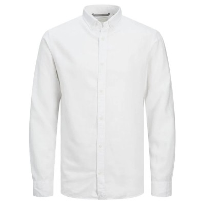 риза,с,дълъг,ръкав,мъжки,ризи,jack,&,jones,maze,linen,long,sleeve,shirt,white