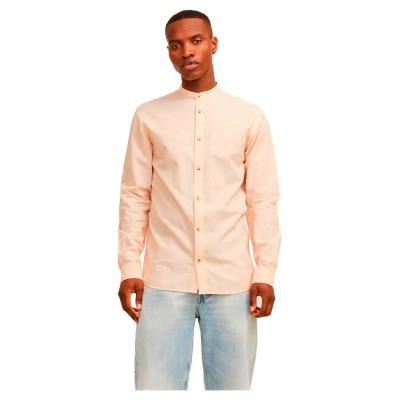 риза,с,дълъг,ръкав,мъжки,ризи,jack,&,jones,summer,band,linen,long,sleeve,shirt,apricot,ice,(beige)