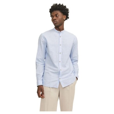 риза,с,дълъг,ръкав,мъжки,ризи,jack,&,jones,summer,band,linen,long,sleeve,shirt,cashmere,blue,stripes,white,(blue)