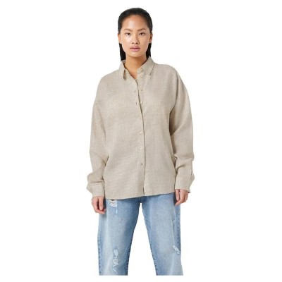 риза,с,дълъг,ръкав,дамски,блузи,дамски,ризи,noisy,may,leilani,loose,fit,long,sleeve,shirt,beige