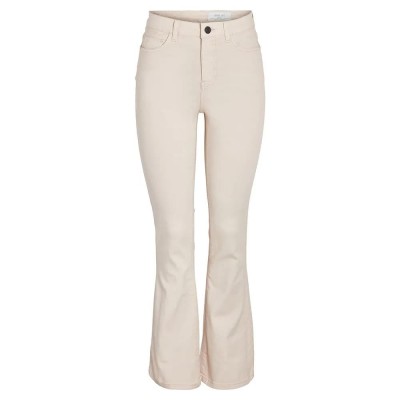 дънки,дамски,панталони,noisy,may,sallie,flare,fit,high,waist,jeans,beige,(oatmeal)