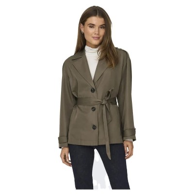палто,дамски,якета,и,палта,only,line,short,trench,coat,green,(walnut)