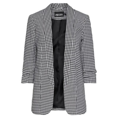сако,дамски,сака,pieces,boss,3,4,printed,blazer,white,(black,aop,houndstooth)