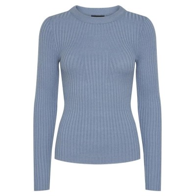 блуза,мъжки,пуловери,дамски,пуловери,pieces,crista,17115047,sweater,blue,(faded,denim)
