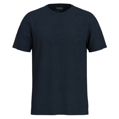 тениска,мъжки,тениски,selected,aspen,slub,short,sleeve,t,shirt,navy,blazer,(blue)
