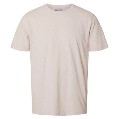 тениска,мъжки,тениски,selected,aspen,slub,short,sleeve,t,shirt,oatmeal,(beige)