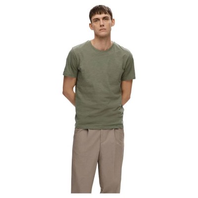 тениска,мъжки,тениски,selected,aspen,slub,short,sleeve,t,shirt,vetiver,(green)