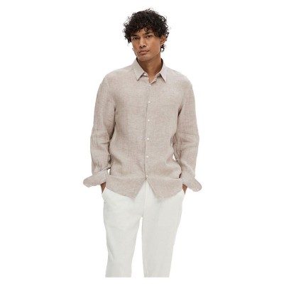 риза,с,дълъг,ръкав,мъжки,ризи,selected,regkylian,long,sleeve,shirt,beige