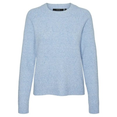 блуза,дамски,пуловери,дамски,плетени,дрехи,vero,moda,doffy,sweater,blue,jasper,detail,melange,(blue)