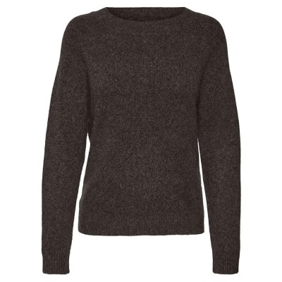 блуза,дамски,пуловери,дамски,плетени,дрехи,vero,moda,doffy,sweater,chocolate,torte,detail,w,black,melange,(brown)