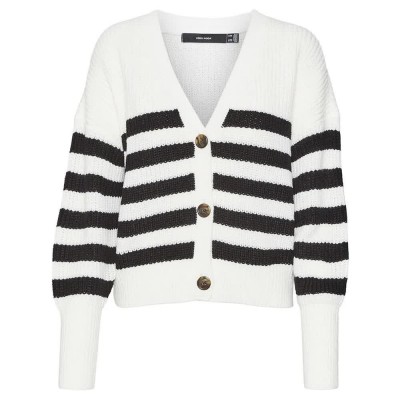 жилетка,дамски,пуловери,дамски,плетени,дрехи,vero,moda,lea,cardigan,white,(cloud,dancer,stripes,black)