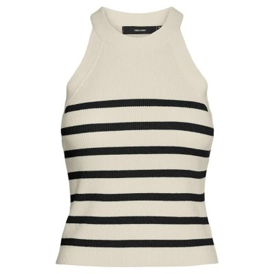 тениска,дамски,тениски,vero,moda,saba,rib,sleeveless,t,shirt,beige,(birch,stripes,w,black)