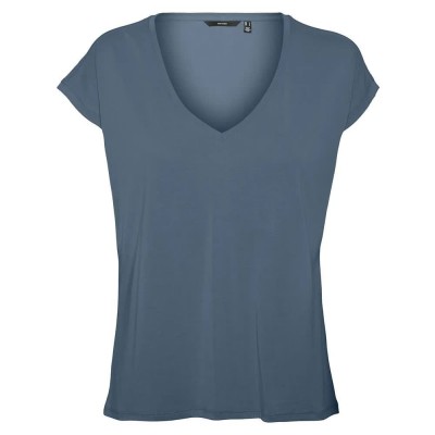 тениска,дамски,тениски,vero,moda,curve,filli,short,sleeve,v,neck,t,shirt,china,blue,(blue)