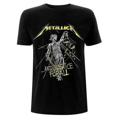тениска,мъжки,тениски,heroes,metallica,and,justice,for,all,tracks,short,sleeve,t,shirt,black,(black)