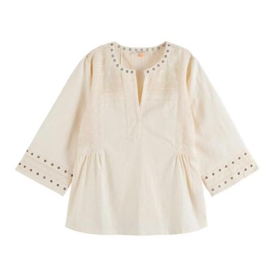 дамски,блузи,scotch,&,soda,177174,3,4,sleeve,blouse,beige,(soft,ice)
