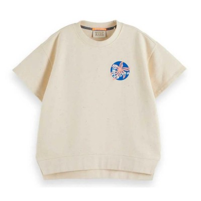 блуза,дамски,блузи,scotch,&,soda,split,hem,graphic,sweatshirt,beige