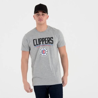 тениска,мъжки,тениски,new,era,nba,regular,la,clippers,short,sleeve,t,shirt,grey,(grey,med)