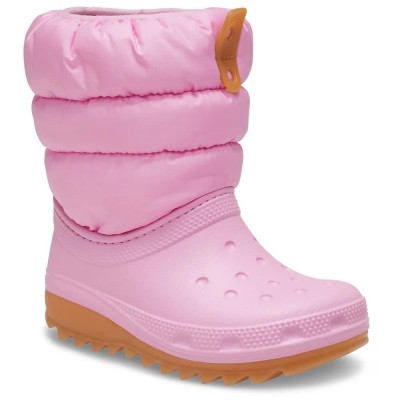обувки,детски,боти,crocs,classic,neo,puff,t,boots,pink
