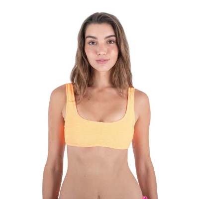 дамски,бански,костюми,hurley,solid,soft,scrunch,pull,on,bikini,top,sunrise,(yellow)