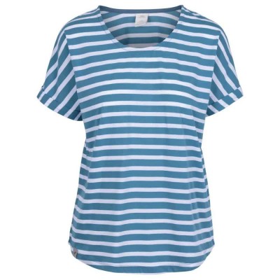 тениска,дамски,тениски,trespass,megan,short,sleeve,t,shirt,storm,blue,stripe,(blue)