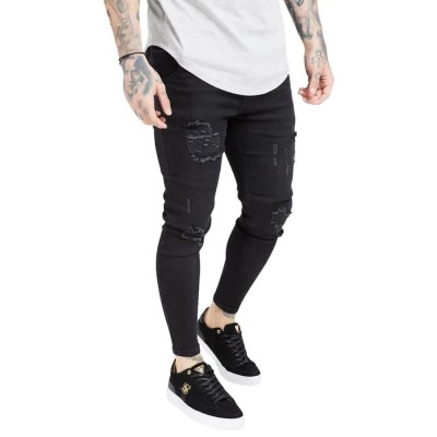 дънки,мъжки,панталони,siksilk,essential,distressed,skinny,jeans,black,washed,(black)