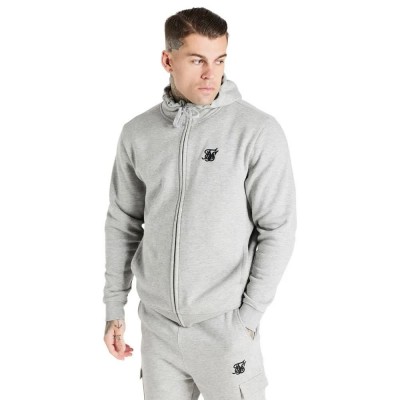блуза,мъжки,пуловери,siksilk,essential,funnel,neck,full,zip,sweatshirt,grey,(grey,marl)