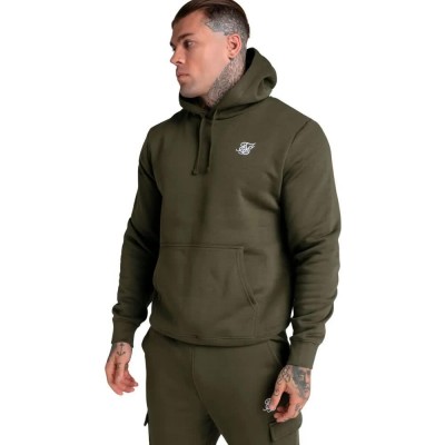 суичър,мъжки,пуловери,siksilk,essential,overhead,hoodie,khaki,(green)