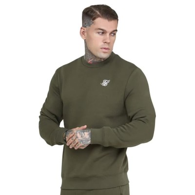 блуза,мъжки,пуловери,siksilk,essential,sweatshirt,khaki,(green)