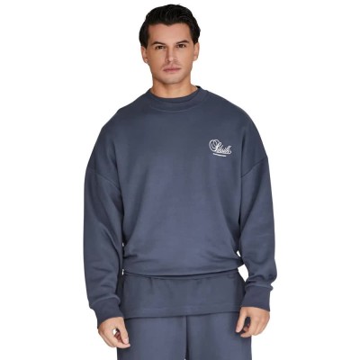 блуза,мъжки,пуловери,siksilk,graphic,sweatshirt,navy,(blue)