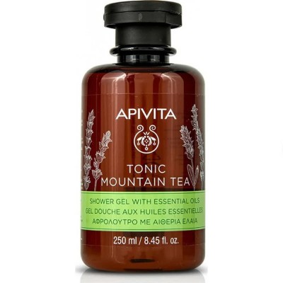 хигиена,тяло,apivita,shower,mountain,tea,250ml,shower,gel,brown