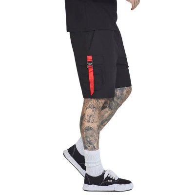 къси,панталони,мъжки,панталони,siksilk,flight,cargo,shorts,black