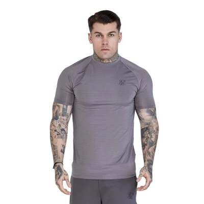 тениска,мъжки,тениски,siksilk,muscle,fit,silicon,logo,short,sleeve,t,shirt,grey